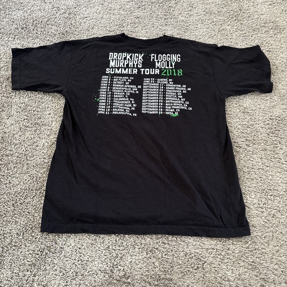Dropkick Murphys Flogging Molly T Shirt SZ L Large 2018‎ Tour Made In USA - Picture 4 of 4